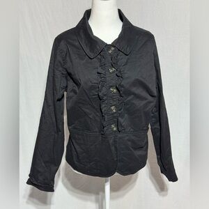 Motto Black Utility Jacket with Collared Neckline and Fitted Silhouette Size 18W